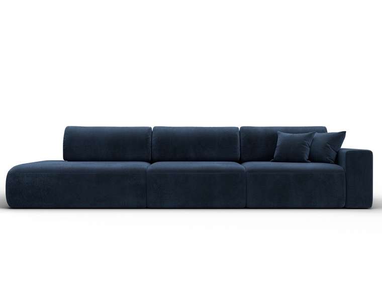 Диван-кровать Лига 036 Модерн Лонг темно-синего цвета с правым подлокотником