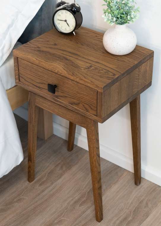 Тумба прикроватная Zolo-DT из натурального дерева коричневого цвета