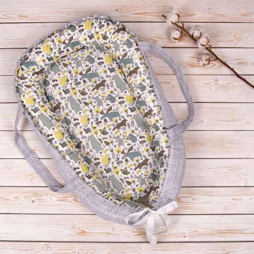 Кокон 'Гнёздышко' для новорождённых 'BabyRelax' 50х75, с ручками, съёмный матрасик 'Лесные жители'