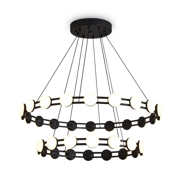 Подвесная люстра Collar 80 бело-черного цвета