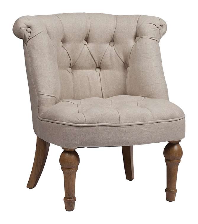 Кресло Sophie Tufted Slipper Chair Белый Лен