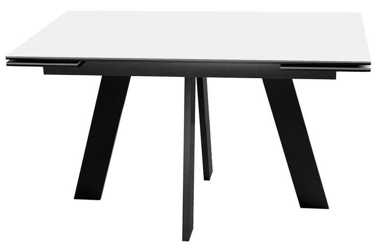 Раздвижной обеденный стол DikLine SKM140 черно-белого цвета