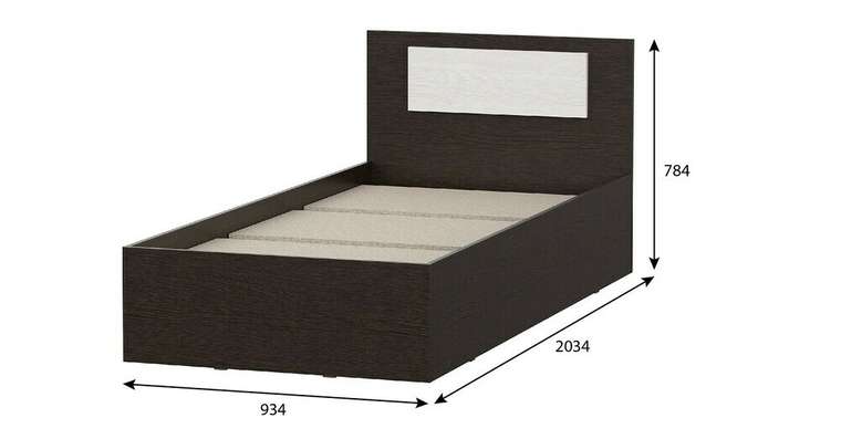 Кровать с настилом Виста 90х200 темно-коричневого цвета