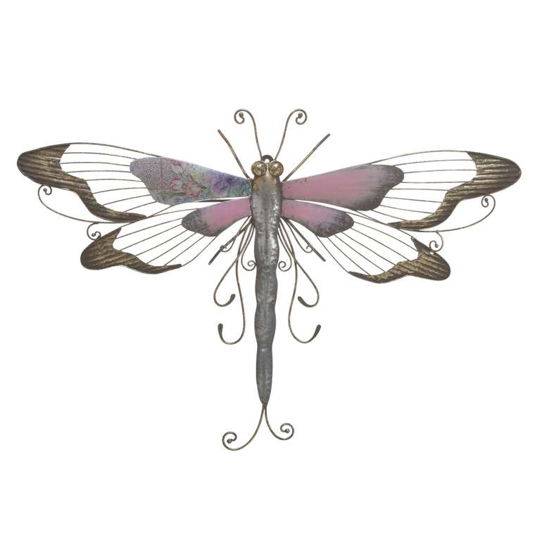 Декор настенный Бабочка серо-розового цвета