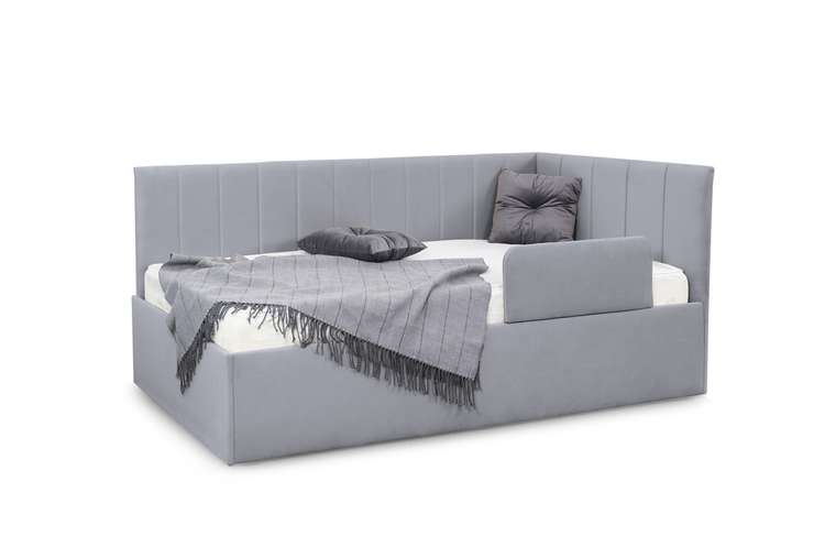 Детская кровать Хеппи 2 серого цвета с подъемным механизмом