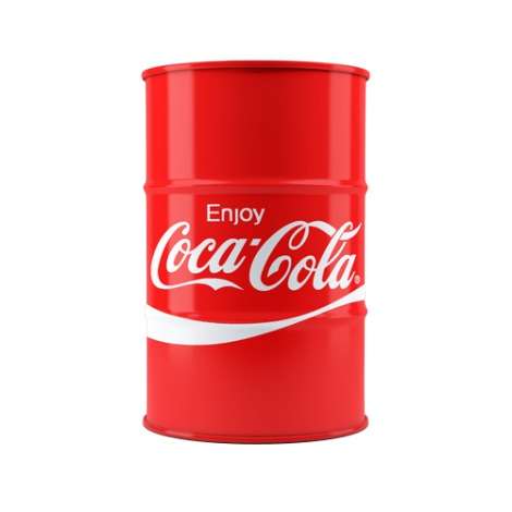 Тумба для хранения-бочка Coca-cola красного цвета