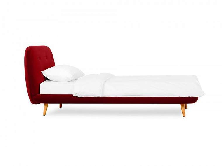 Кровать Loa 90х200 бордового цвета