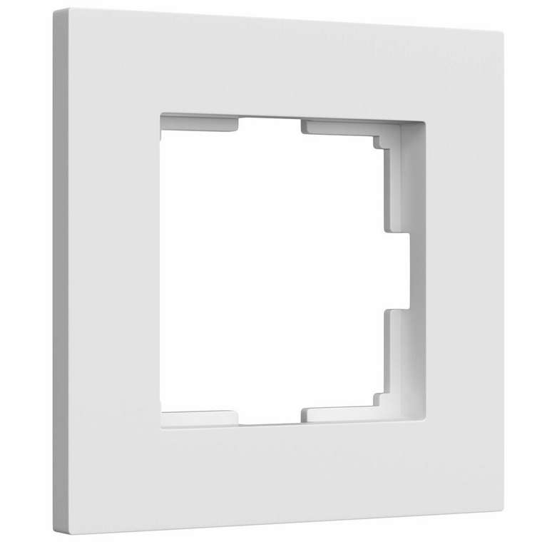 W0012961/ Рамка на 1 пост Slab (белый матовый) W0012961 Slab белый матовый