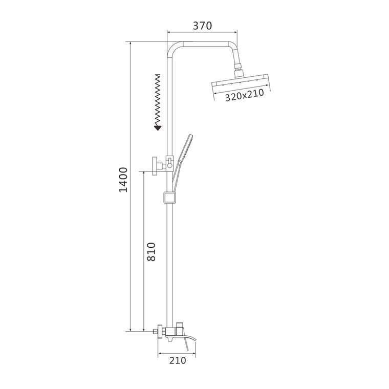 Душевая система Shevanik S4136C, белый