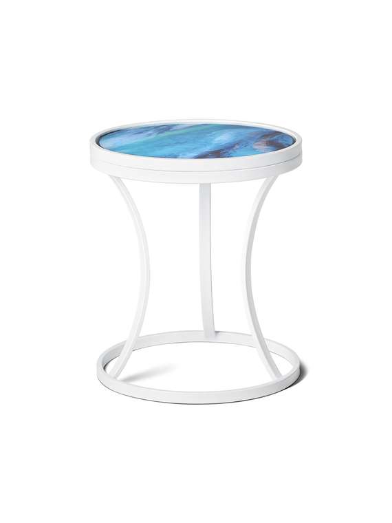 Журнальный столик Martini бело-голубого цвета