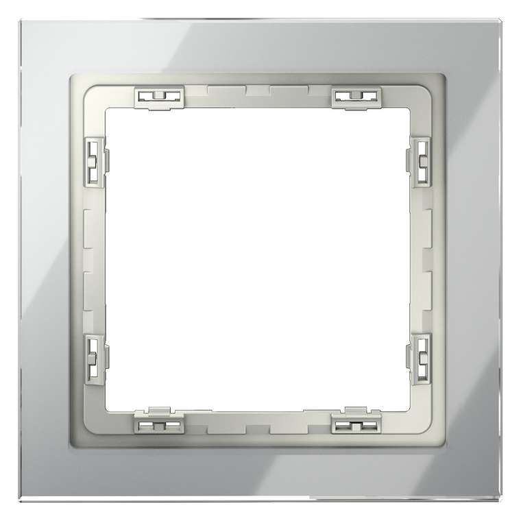 Рамка стеклянная VOLTUM S70 на 1 пост, (сталь, стекло)