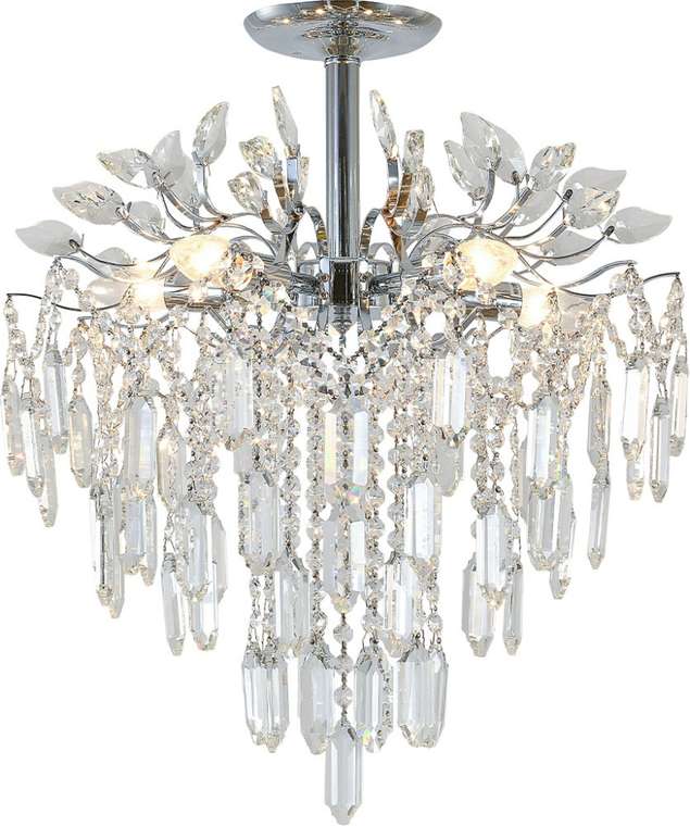 Потолочная люстра на штанге Escada Neda 2135/5P Chrome 5x40Вт E14, металл/хрусталь, хром/прозрачный