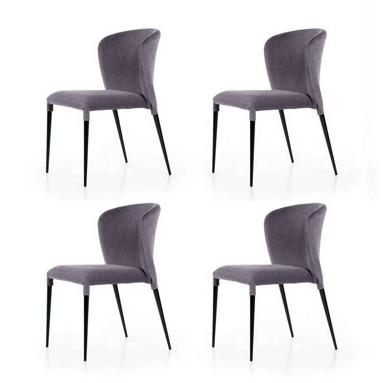 Комплект из четырех стульев Albert серого цвета