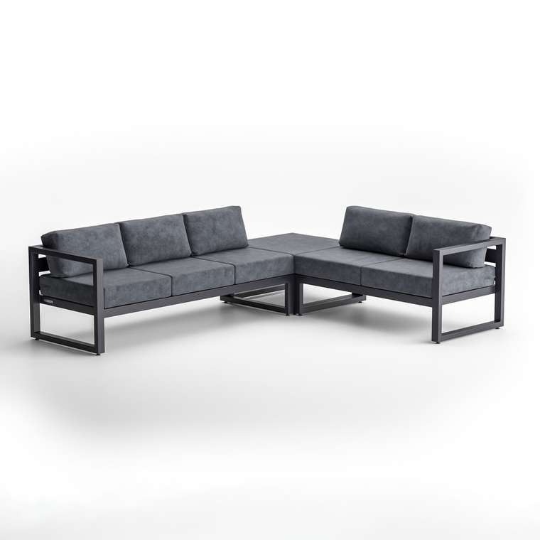 Угловой модульный диван Capri серого цвета левый 