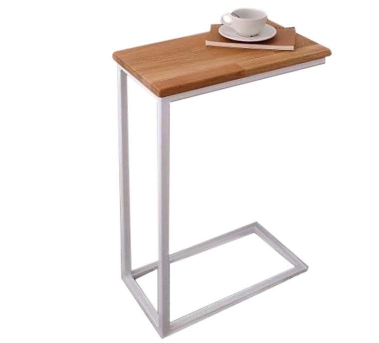 Кофейный столик Бристоль бело-коричневого цвета