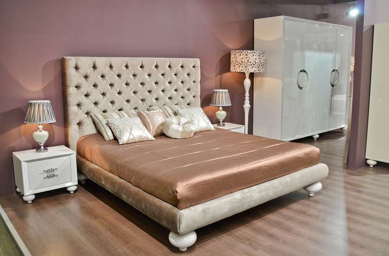 Кровать с решеткой Palermo 200х220 бежевого цвета