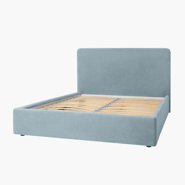 Кровать Cozy 200х200 серого-голубого цвета с подъёмным механизмом