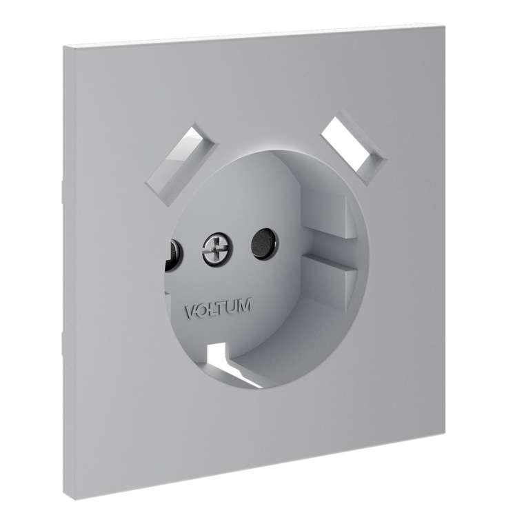 Накладка для розетки с заземлением и защитными шторками, с USB A+A, S70 (серый)