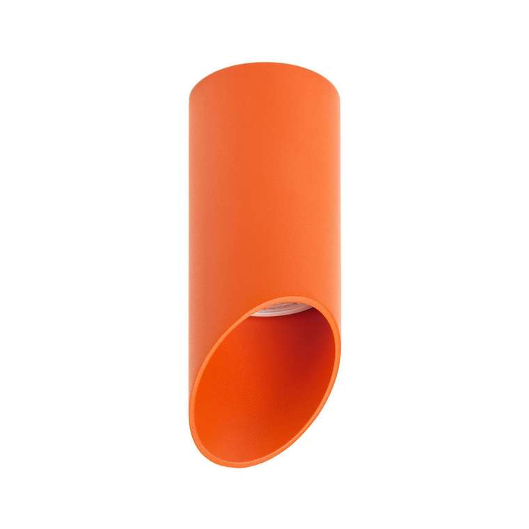 Точечный накладной светильник из металла оранжевого цвета 