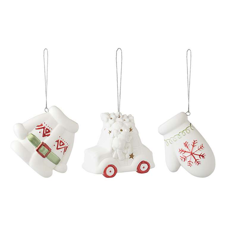 Набор ёлочных украшений с подсветкой Classy ornaments белого цвета