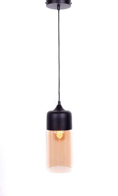 Подвесной светильник Zenia с янтарным плафоном