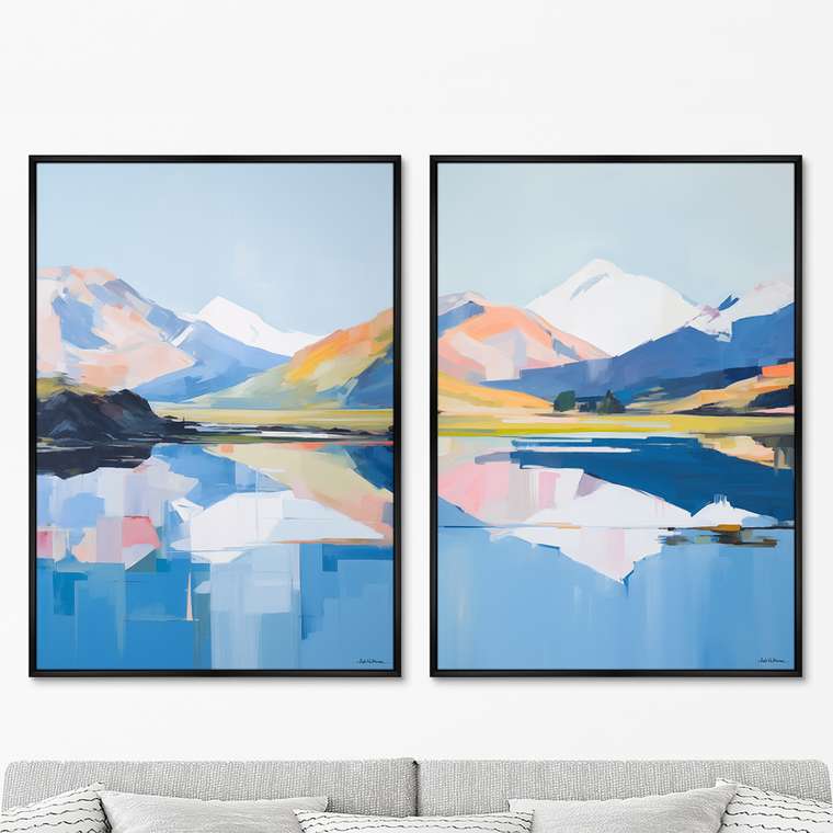 Набор из двух репродукций картин Landscape collection, The Reflection, 2024г.