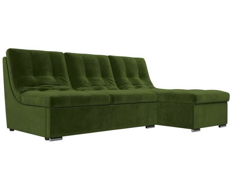 Угловой диван-кровать Релакс зеленого цвета угол правый