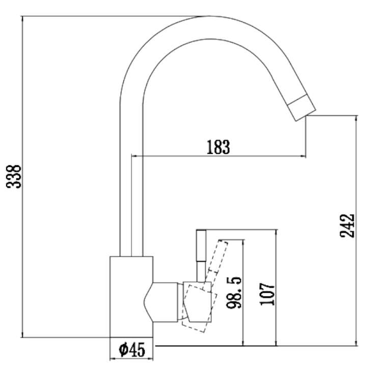 Смеситель для кухни Fmark FS8232H, черный
