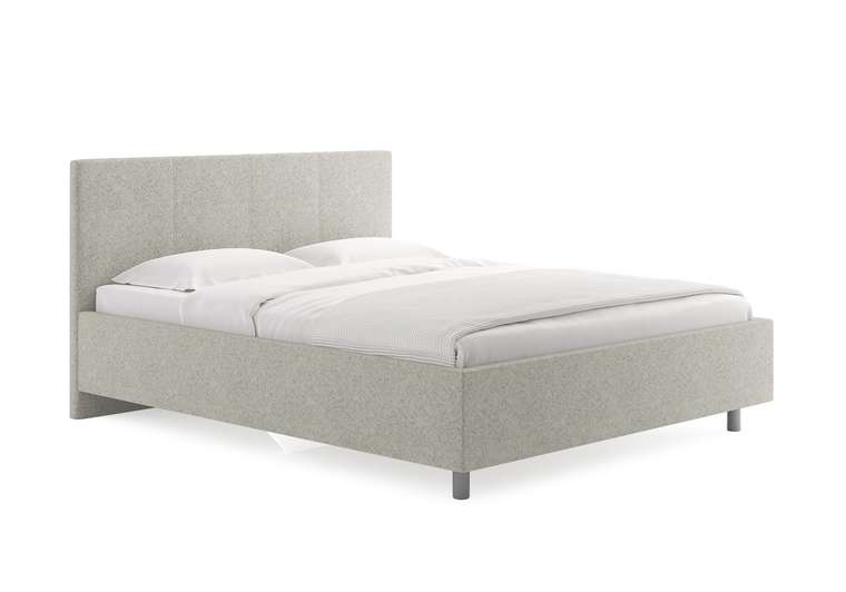 Кровать Prato 180х200 бежево-серого цвета без основания и подъемного механизма