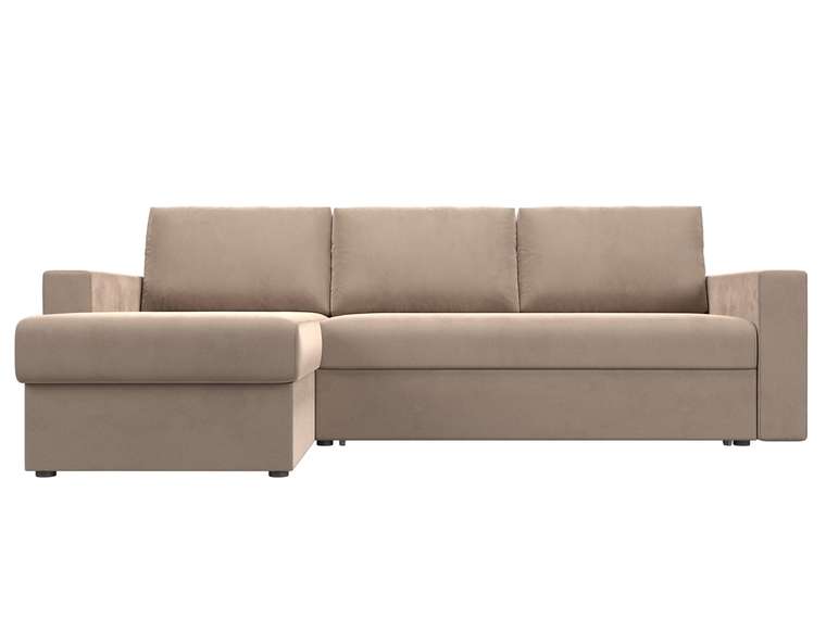 Угловой диван-кровать Траумберг L бежевого цвета левый угол 