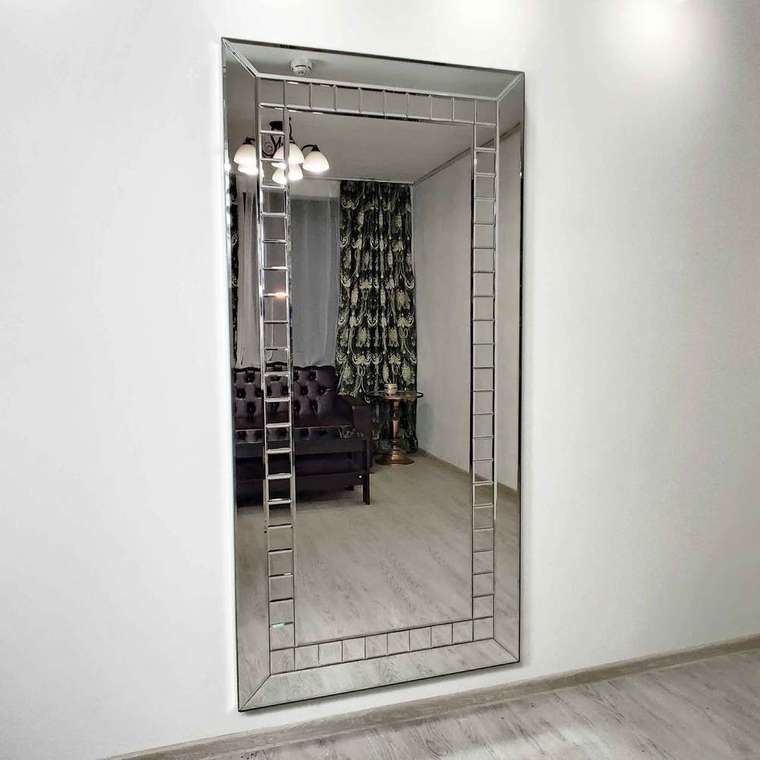Настенное зеркало Melony 100x200 серебряного цвета