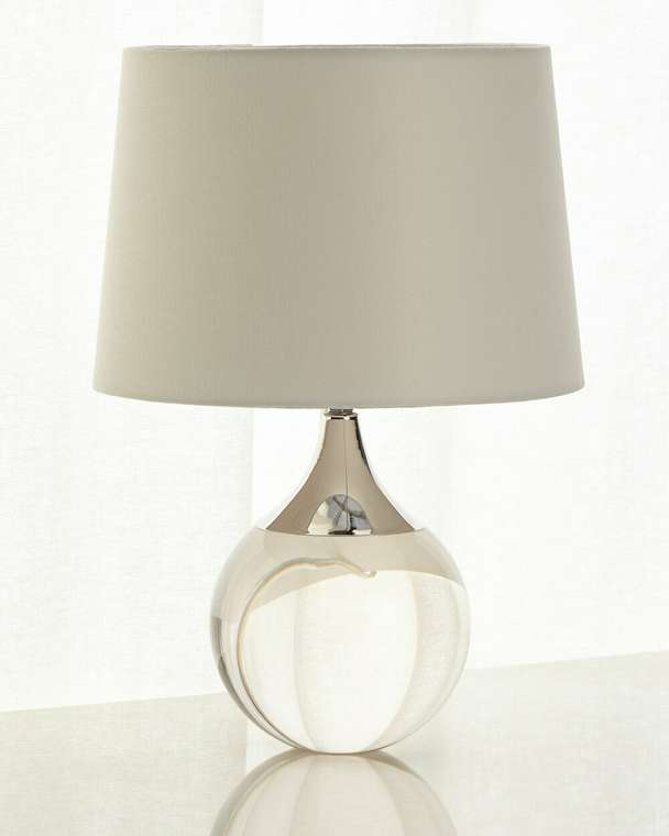Настольная лампа Милуоки silver с абажуром из хлопка