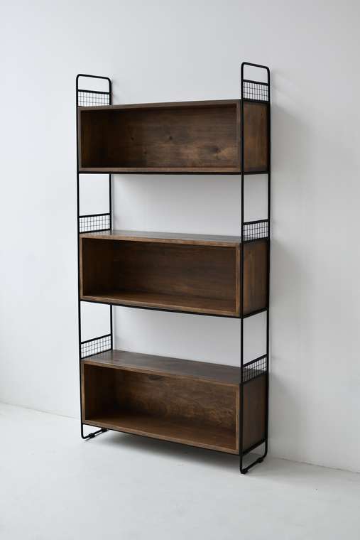 Стеллаж Poplar Rack черно-коричневого цвета