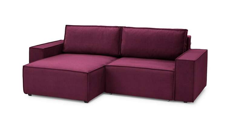 Угловой диван-кровать с оттоманкой Софт 2 фиолетового цвета