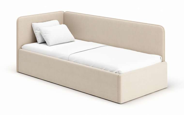 Кровать-диван Leonardo 80х180 бежевого цвета с ящиками для белья