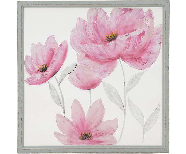 Картина с розовыми цветами