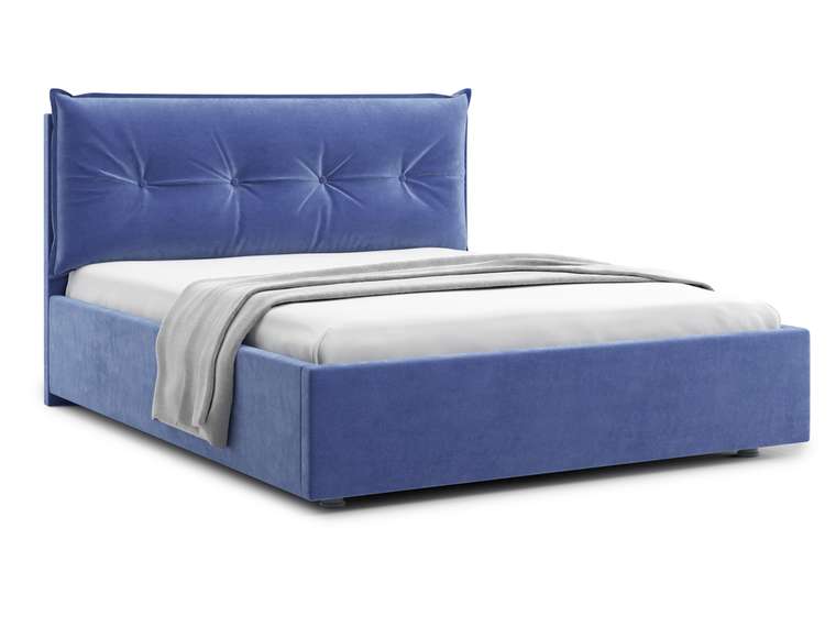 Кровать Cedrino 140х200 синего цвета с подъемным механизмом