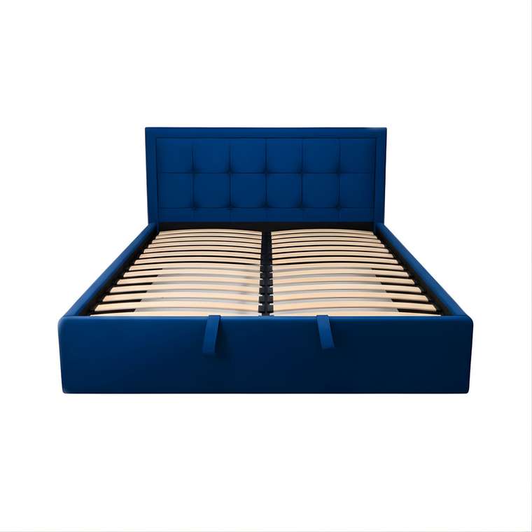 Кровать Rich 120х200 синего цвета с подъемным механизмом