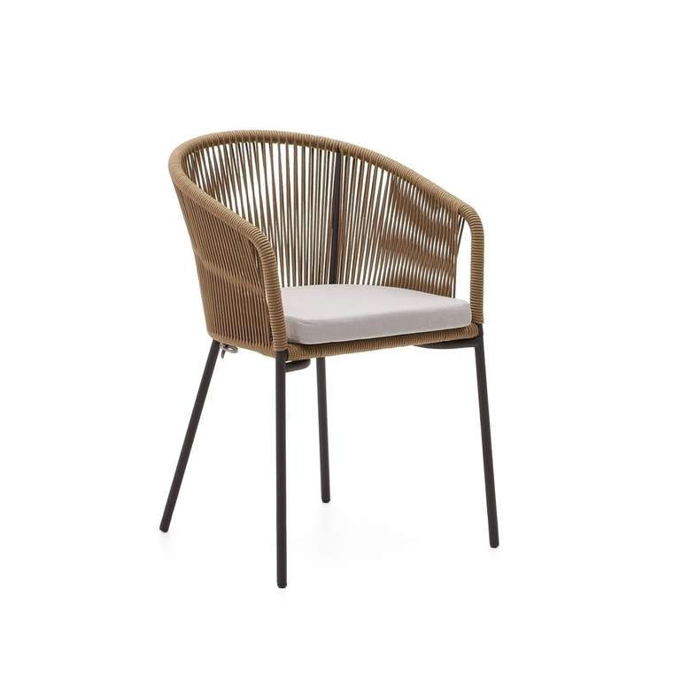 Веревочный стул Yanet серо-бежевого цвета