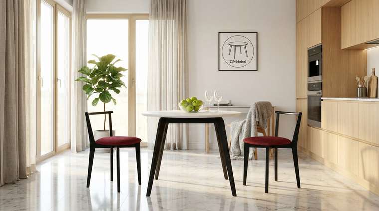 Обеденный стол Arki К 90 черно-белого цвета