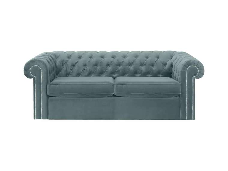 Диван-кровать Chesterfield сине-серого цвета
