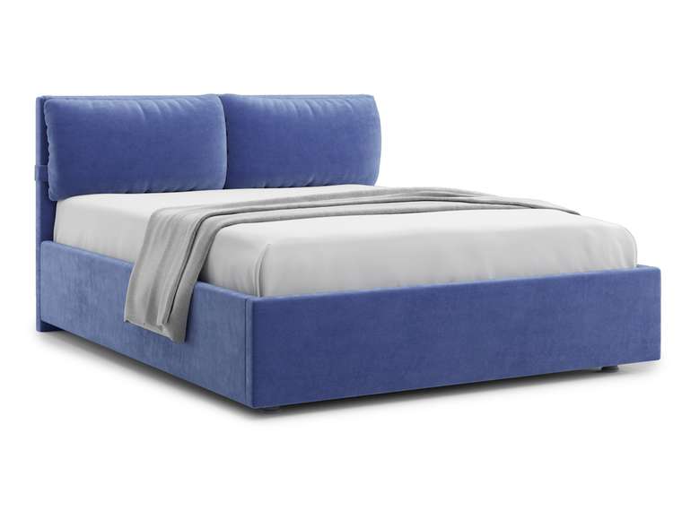Кровать Trazimeno 140х200 синего цвета с подъемным механизмом