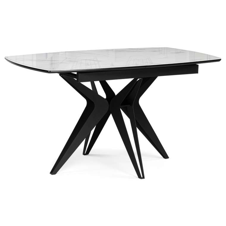 Раздвижной обеденный стол Риполь 140 черно-белого цвета