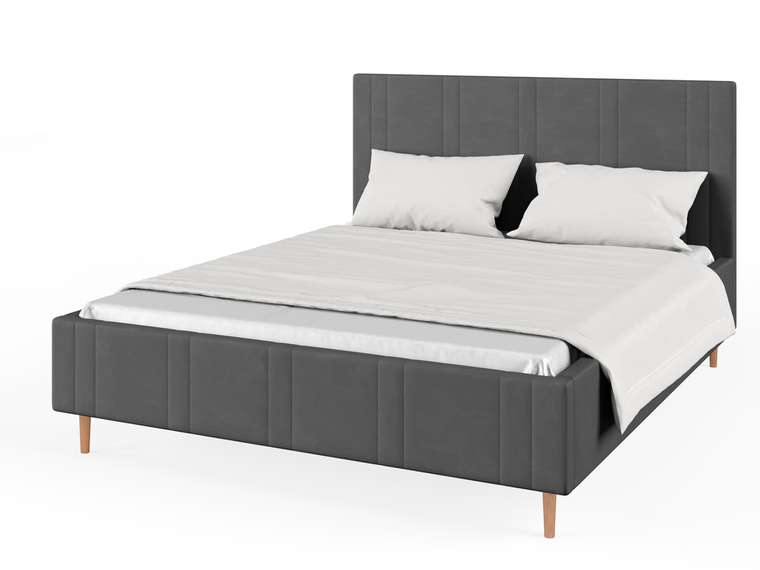 Кровать Афина-2 140х200 серого цвета с подъемным механизмом