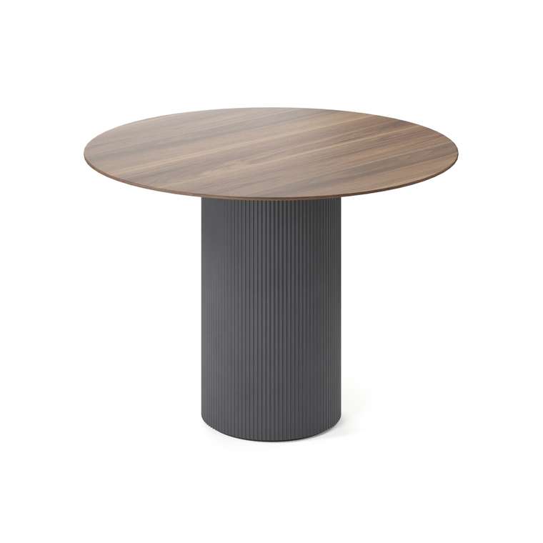 Обеденный стол круглый Алия на черном основании