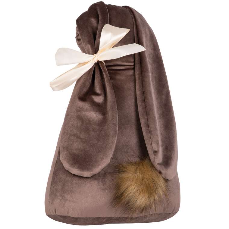 Подушка декоративная Кролик Мия коричневого цвета