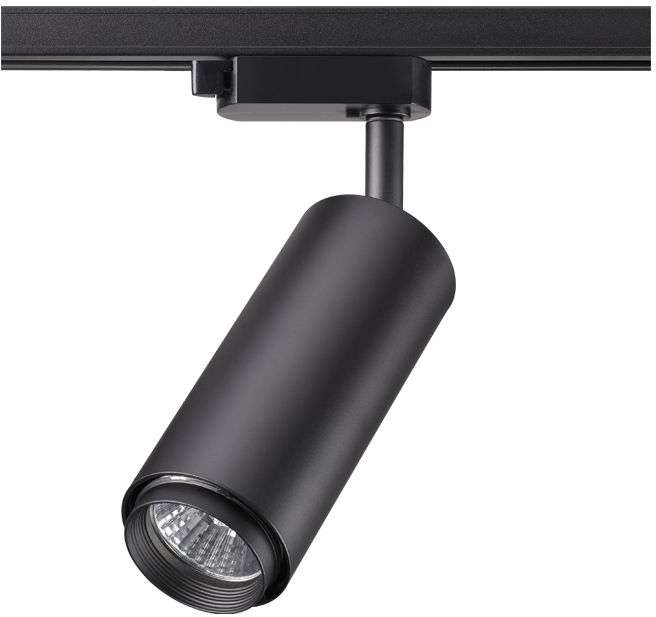 Светильник трековый однофазный трехжильный IP20 50W 220V NT19 черный Novotech Pipe 370414