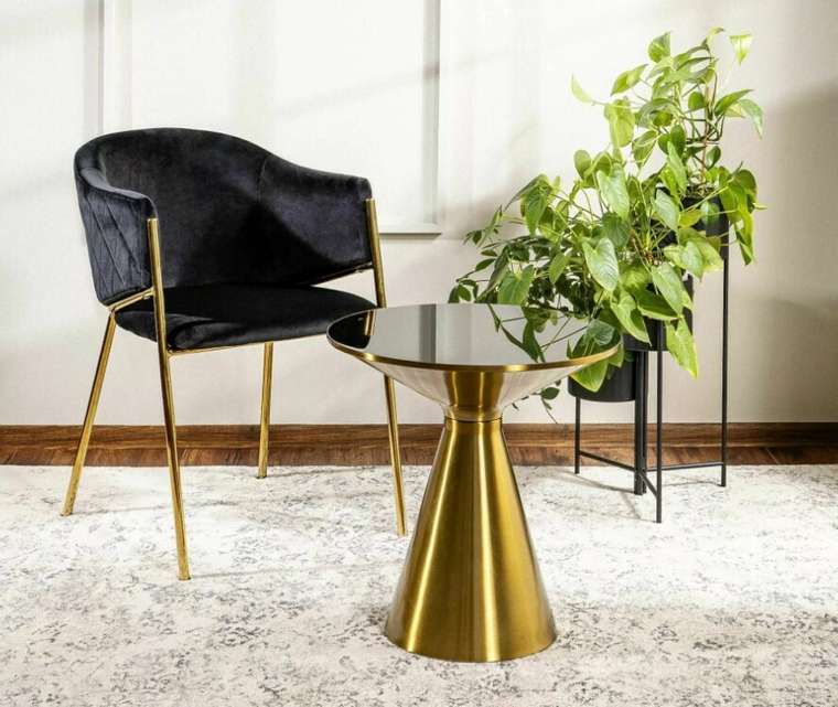 Стол журнальный Seti черно-золотого цвета