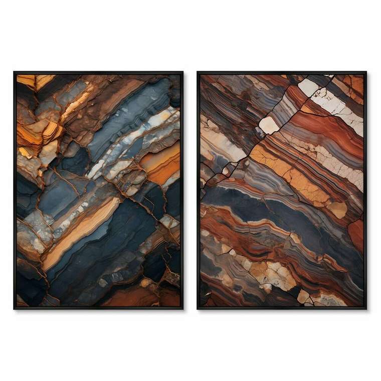 Набор из двух репродукций картин Stone color palette, 2024г.