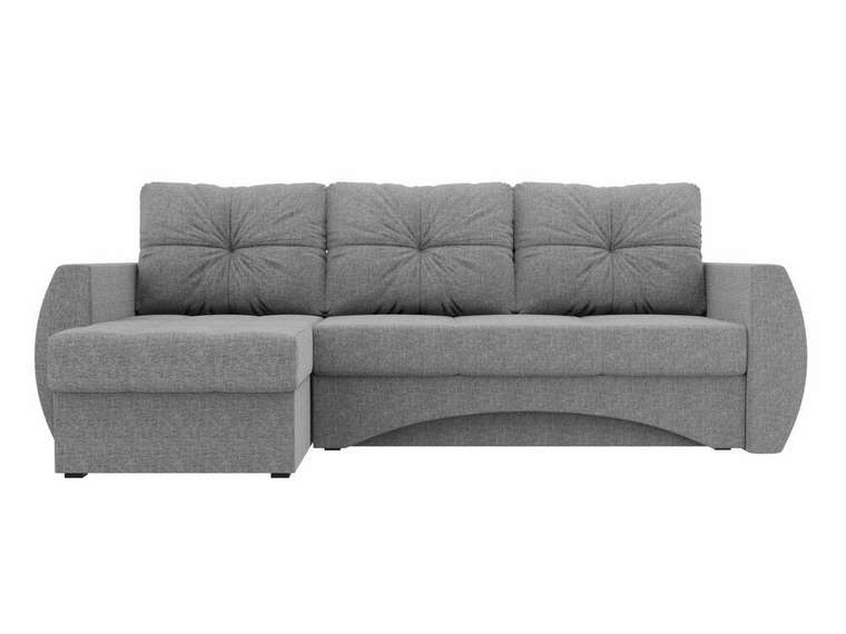 Угловой диван-кровать Сатурн серого цвета левый угол